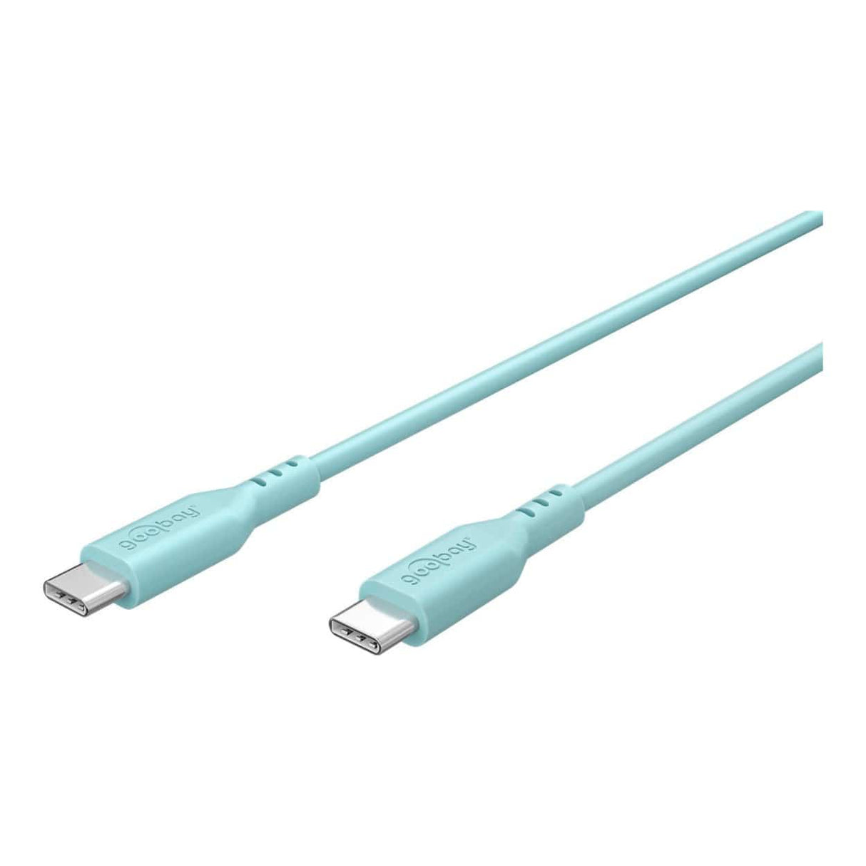 Goobay 1.5m USB-C to USB-C Silicone Charging Cable Turquoise 77744