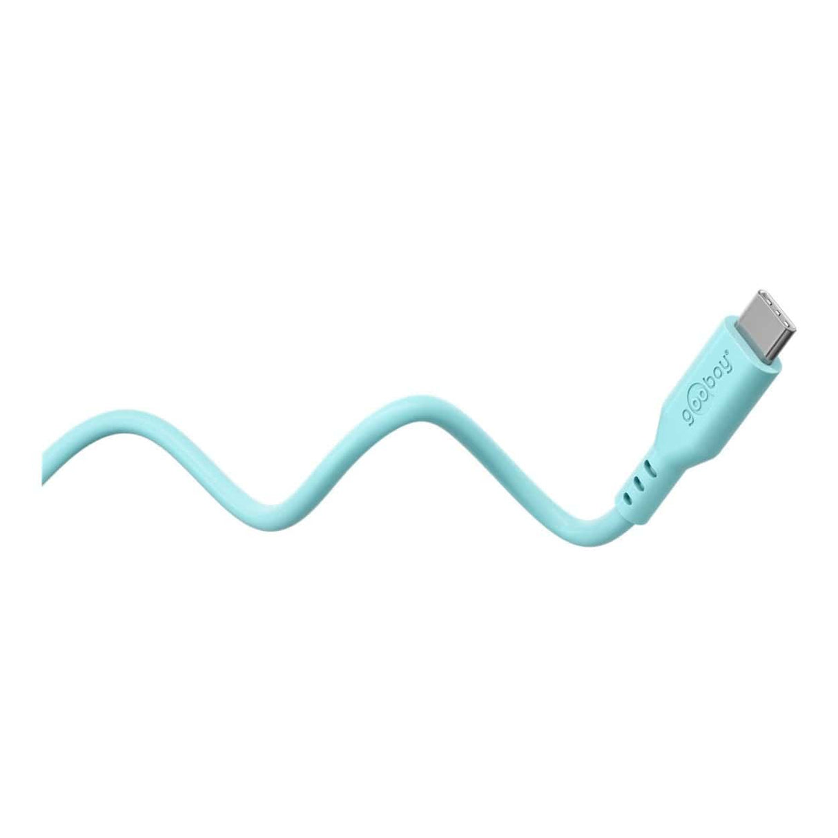 Goobay 1.5m USB-C to USB-C Silicone Charging Cable Turquoise 77744