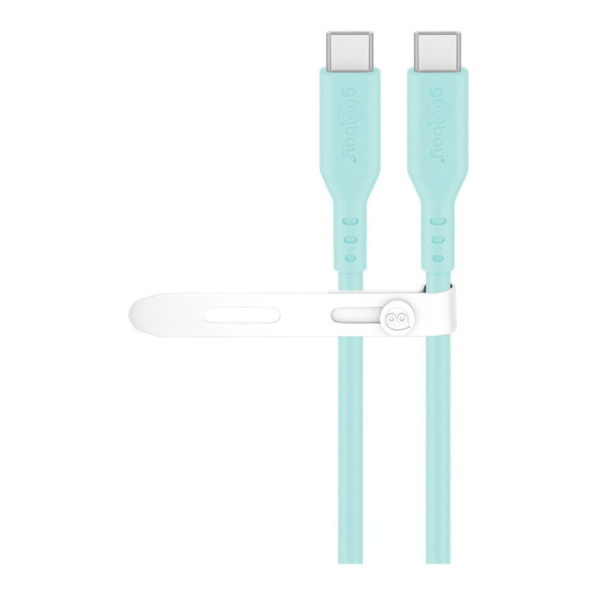 Goobay 1.5m USB-C to USB-C Silicone Charging Cable Turquoise 77744