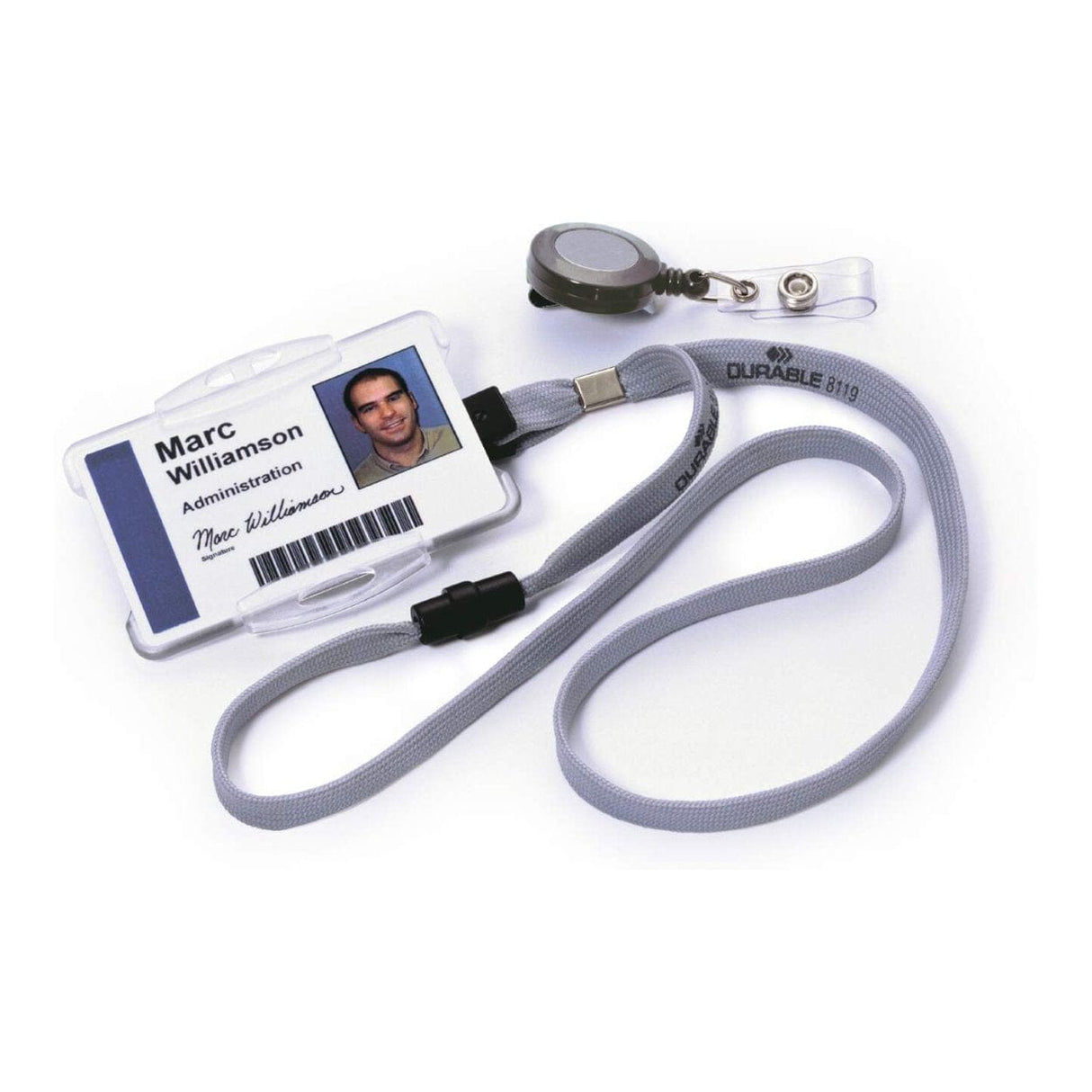 Durable Textile Lanyard 10 with Plastic Clip 10-pack Grey 811910