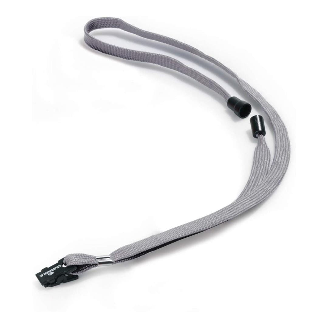 Durable Textile Lanyard 10 with Plastic Clip 10-pack Grey 811910