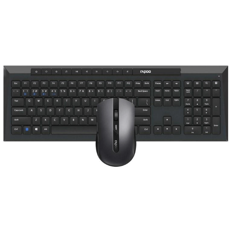 Rapoo 8210M-US-BLACK Multi-Mode Wireless Keyboard and Mouse Combo