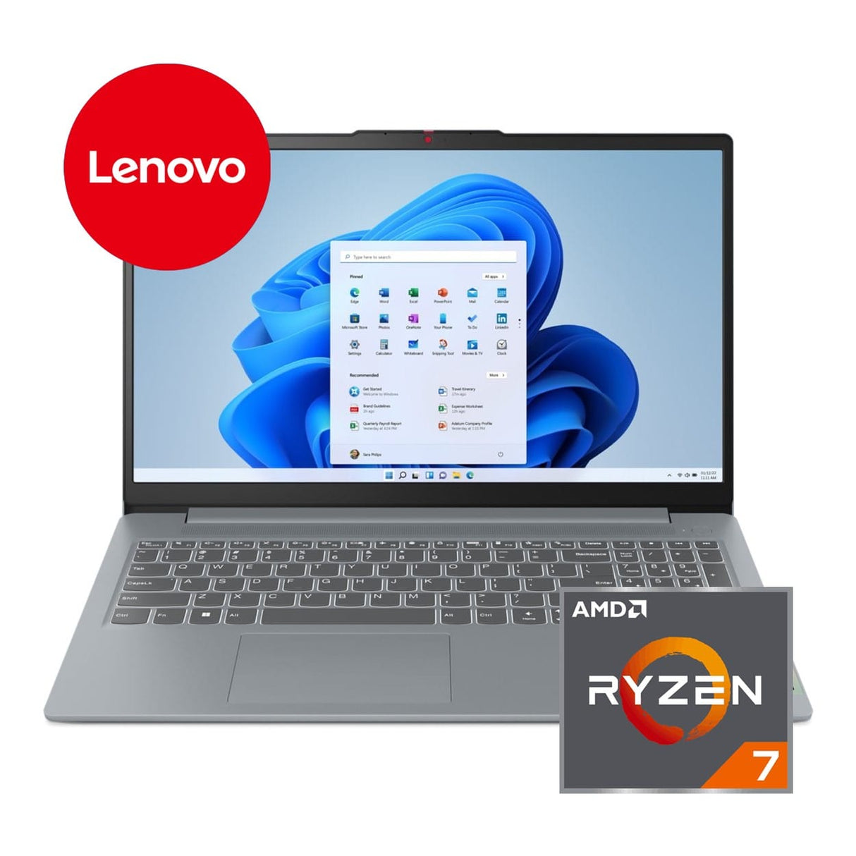 Lenovo IdeaPad Slim 3 15ABR8 15.6-inch FHD Laptop - AMD Ryzen 7 7730U 512GB SSD 8GB RAM Win 11 Home