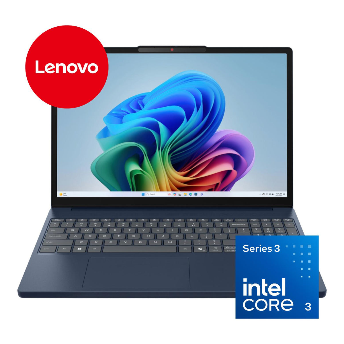 Lenovo IdeaPad Slim 3 15IWC11 15.3-inch WUXGA AI Laptop - Intel Core 3 304 256GB SSD 8GB RAM Win 11 Home Cosmic Blue