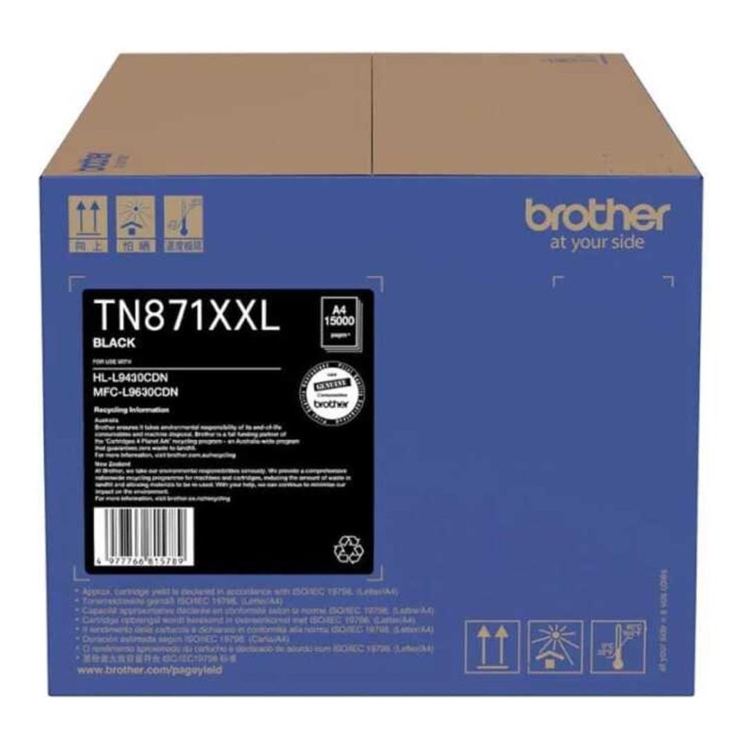 Brother 871XXLBK High Yield Black Toner Cartridge 12,000 pages Original 84GT630K141 Single-pack