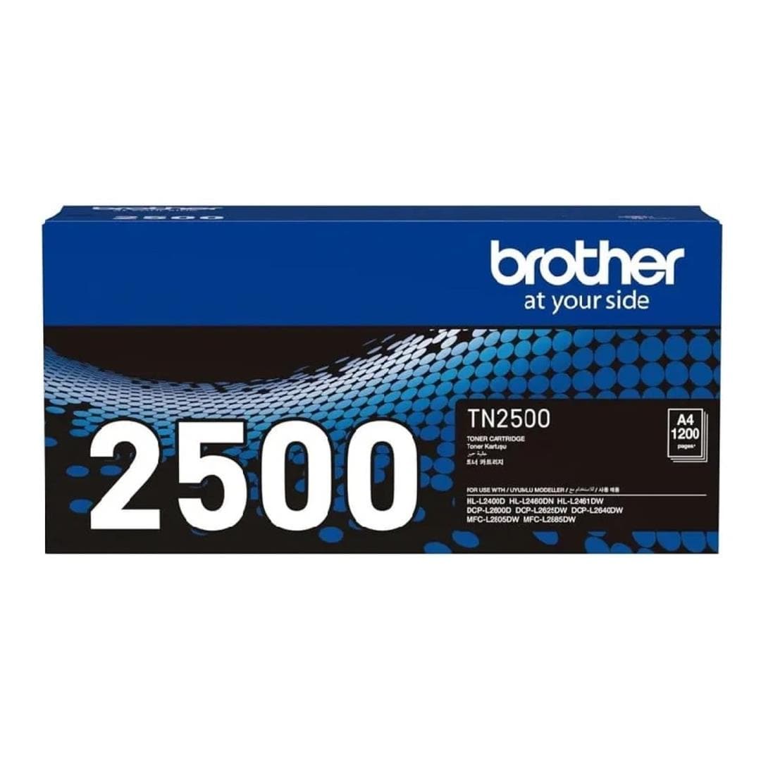 Brother TN-2500 Black Toner Cartridge 1,200 Pages Original 84XXM100141 Single-pack