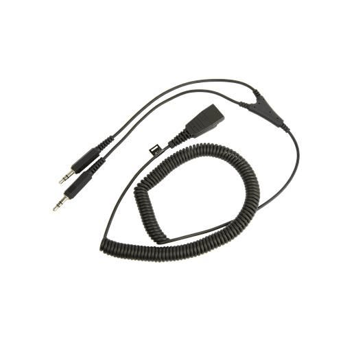 Jabra Coiled QD PC Cord with Dual 3.5mm Jack 8734-59