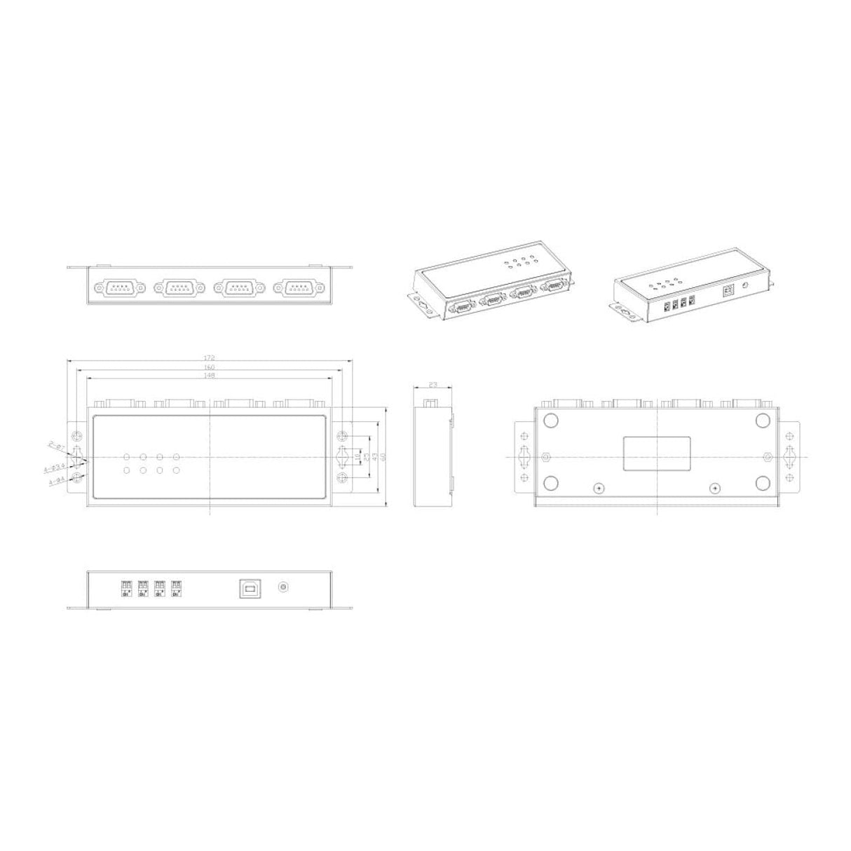 Delock 87587 USB 2.0 Adapter to 4 x Serial RS-422/485