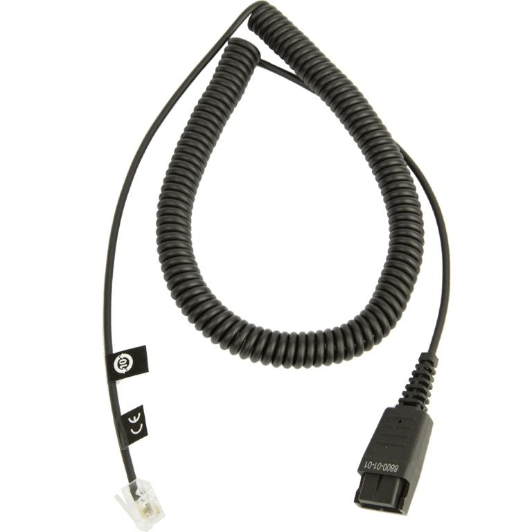 Jabra QD Cord to RJ10 Coiled Cable 2m 8800-01-01