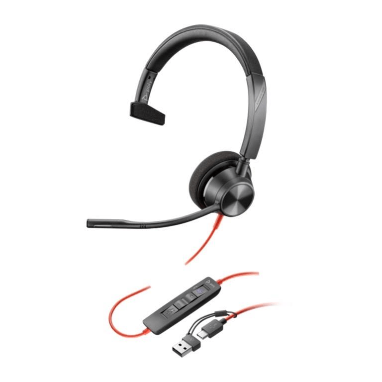 Poly 8X216AA Blackwire 3310 Monaural Microsoft Teams Certified US