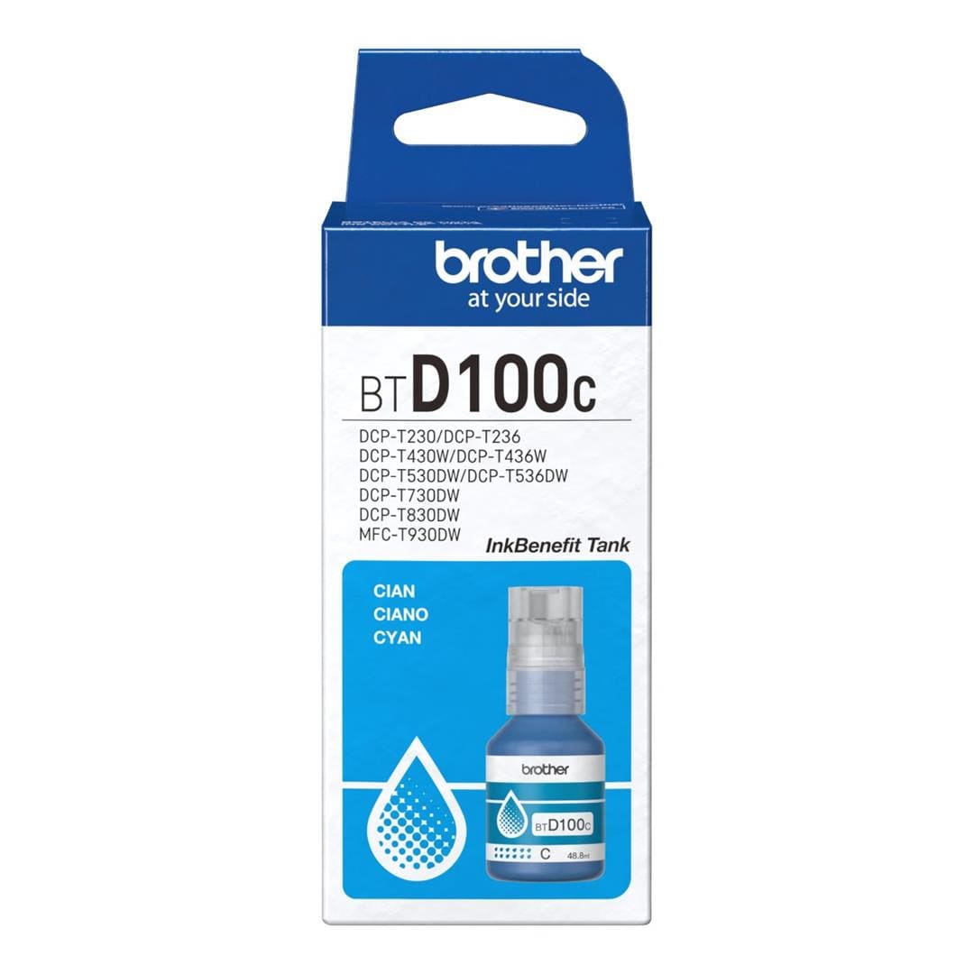 Brother BTD100C Cyan Ink Bottle Original 8ZCCC200140 Single-pack