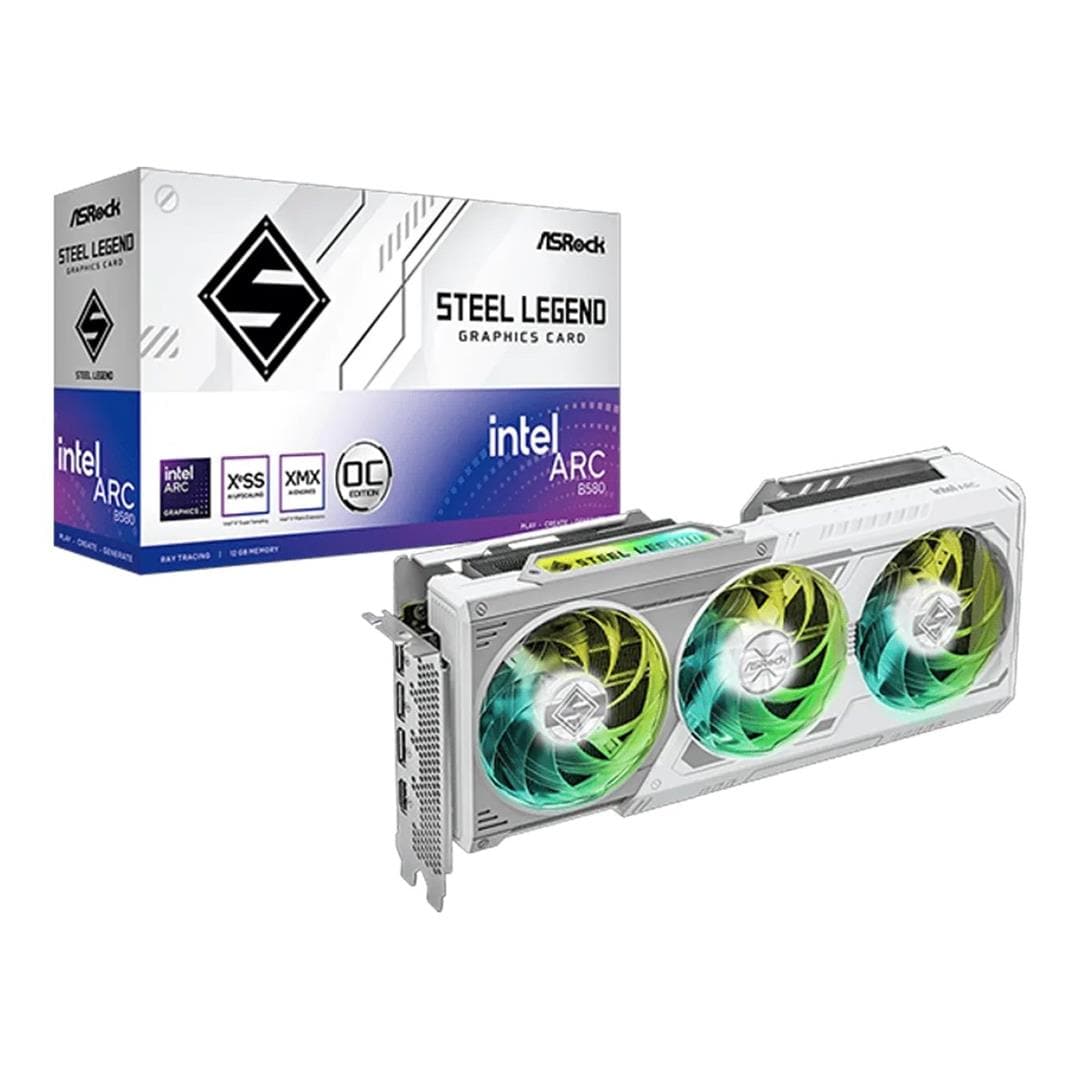 ASRock Intel Arc B580 Steel Legend OC 12GB GDDR6 Graphics Card 90-GA5CZZ-00UANF