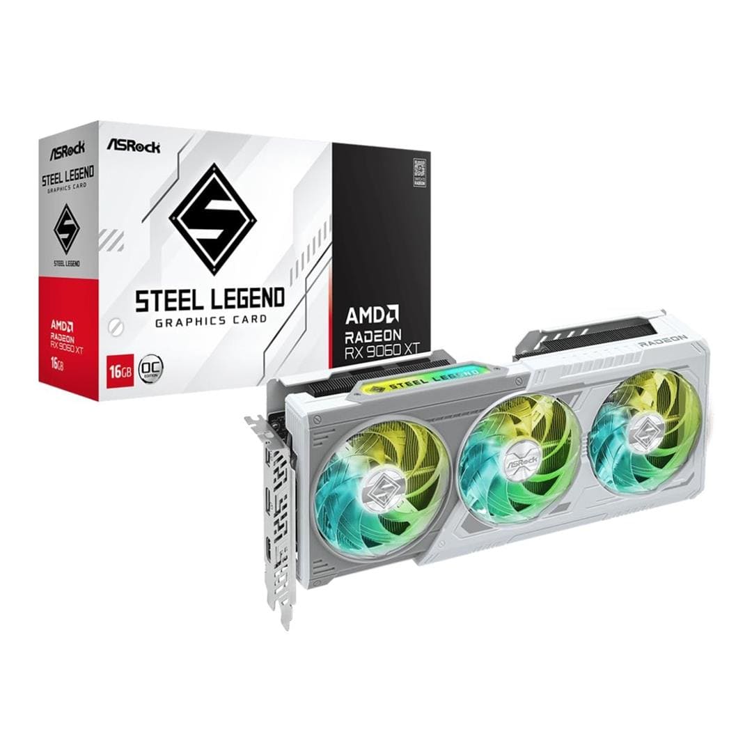 Asrock AMD Radeon RX 9060 XT Steel Legend 16GB OC GDDR6 Graphics Card 90-GA5JZZ-00UANF