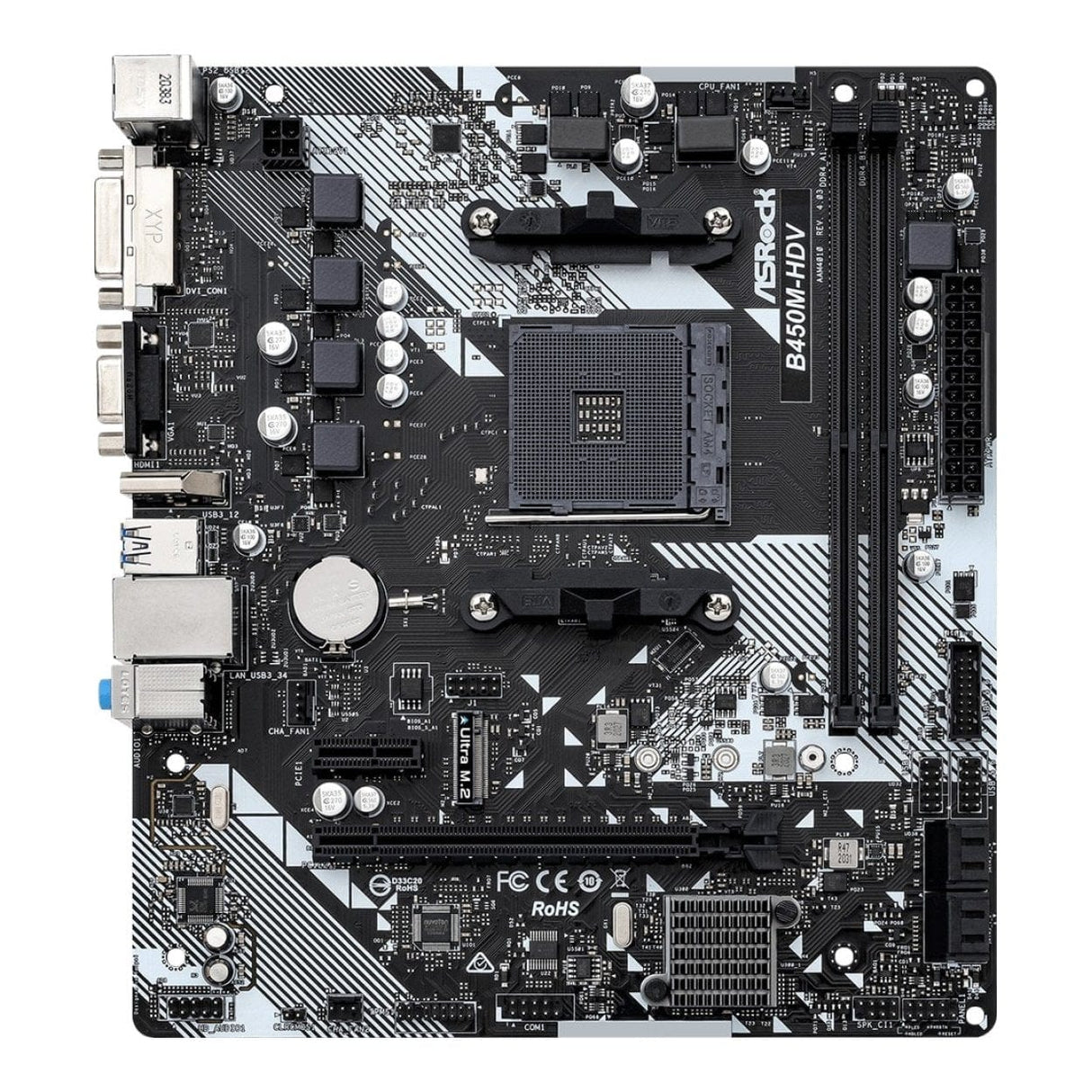 ASRock B450M-HDV R4.0 AMD Socket AM4 microATX Motherboard 90-MXB9N0-A0UAYZ