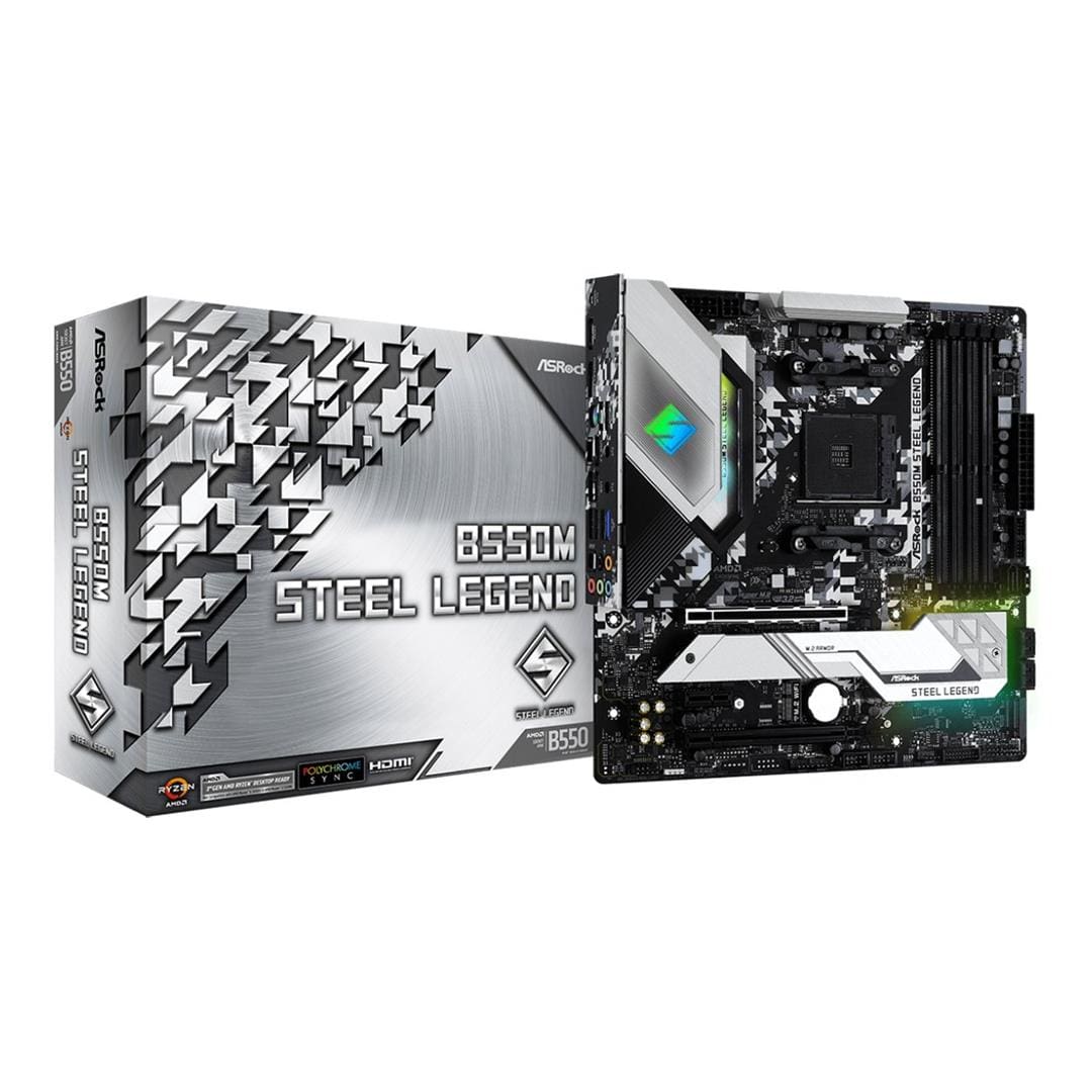 Asrock B550M Steel Legend AMD Socket AM4 micro ATX Motherboard 90-MXBCU0-A0UAYZ