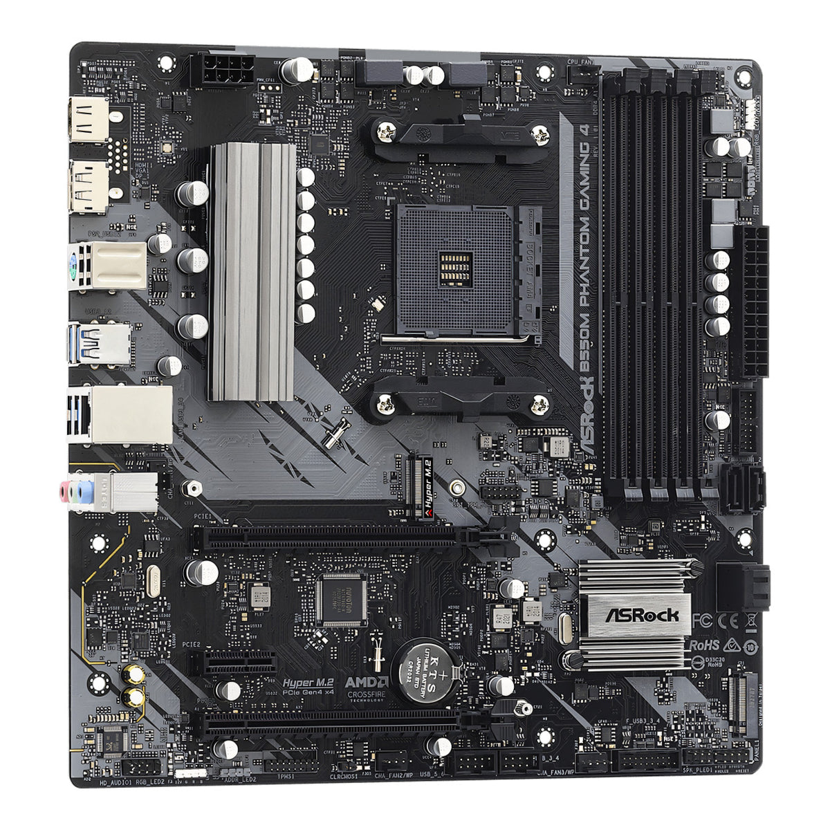 ASRock B550M Phantom Gaming 4 AMD Socket AM4 micro ATX Motherboard 90-MXBE90-A0UAYZ