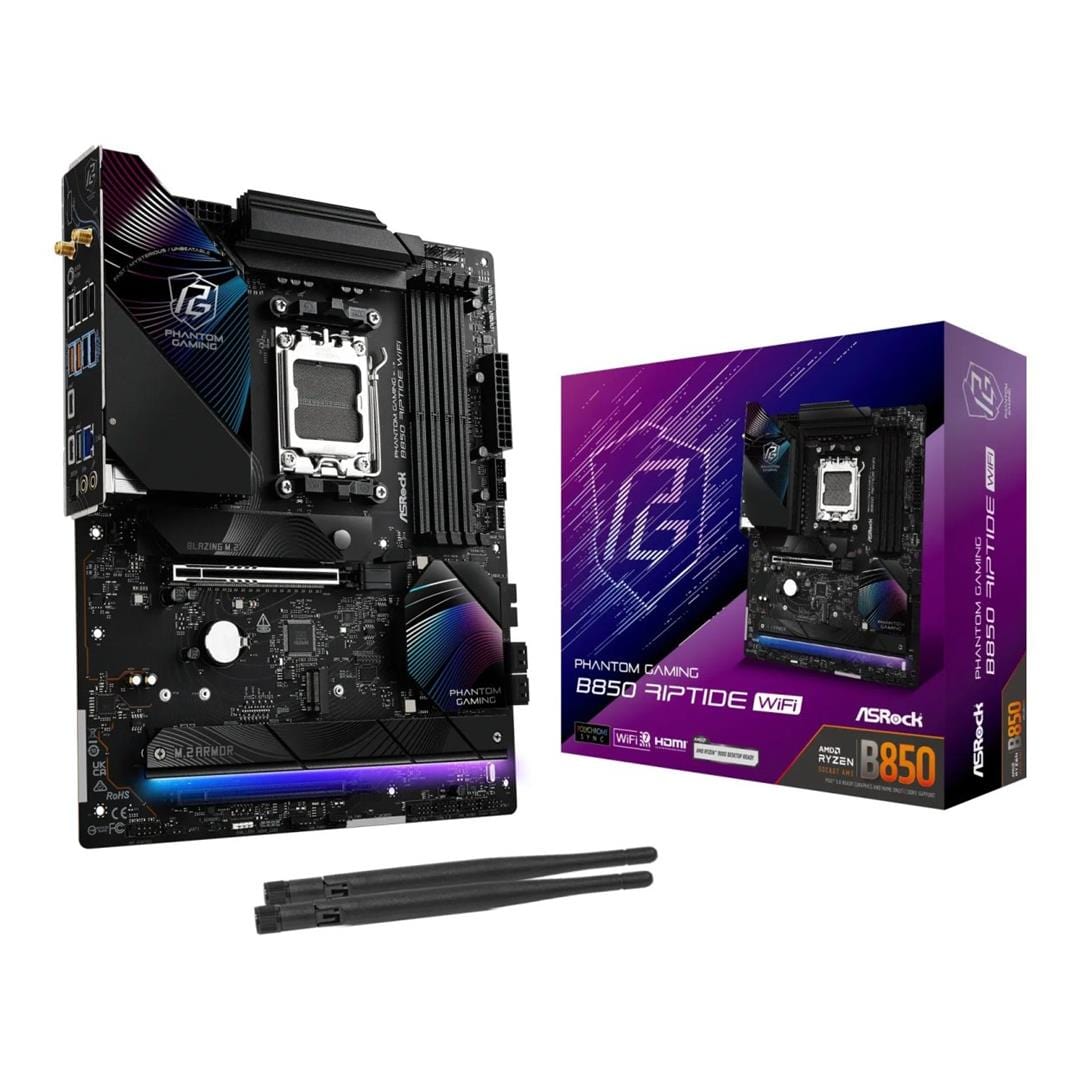Asrock Phantom Gaming B850 Riptide WiFi AMD Socket AM5 ATX Motherboard 90-MXBQT0-A0UAYZ