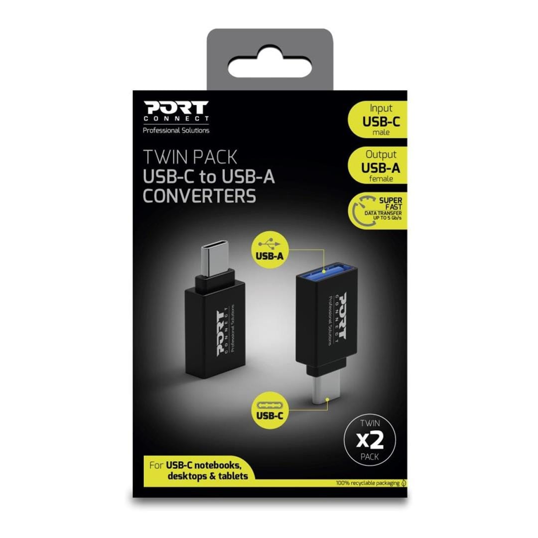 Port Designs Type-A to Type-C USB Converter 2-pack 900142