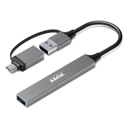 Port Designs 4-ports 480 Mbps Slim Multi USB Hub Silver 900160