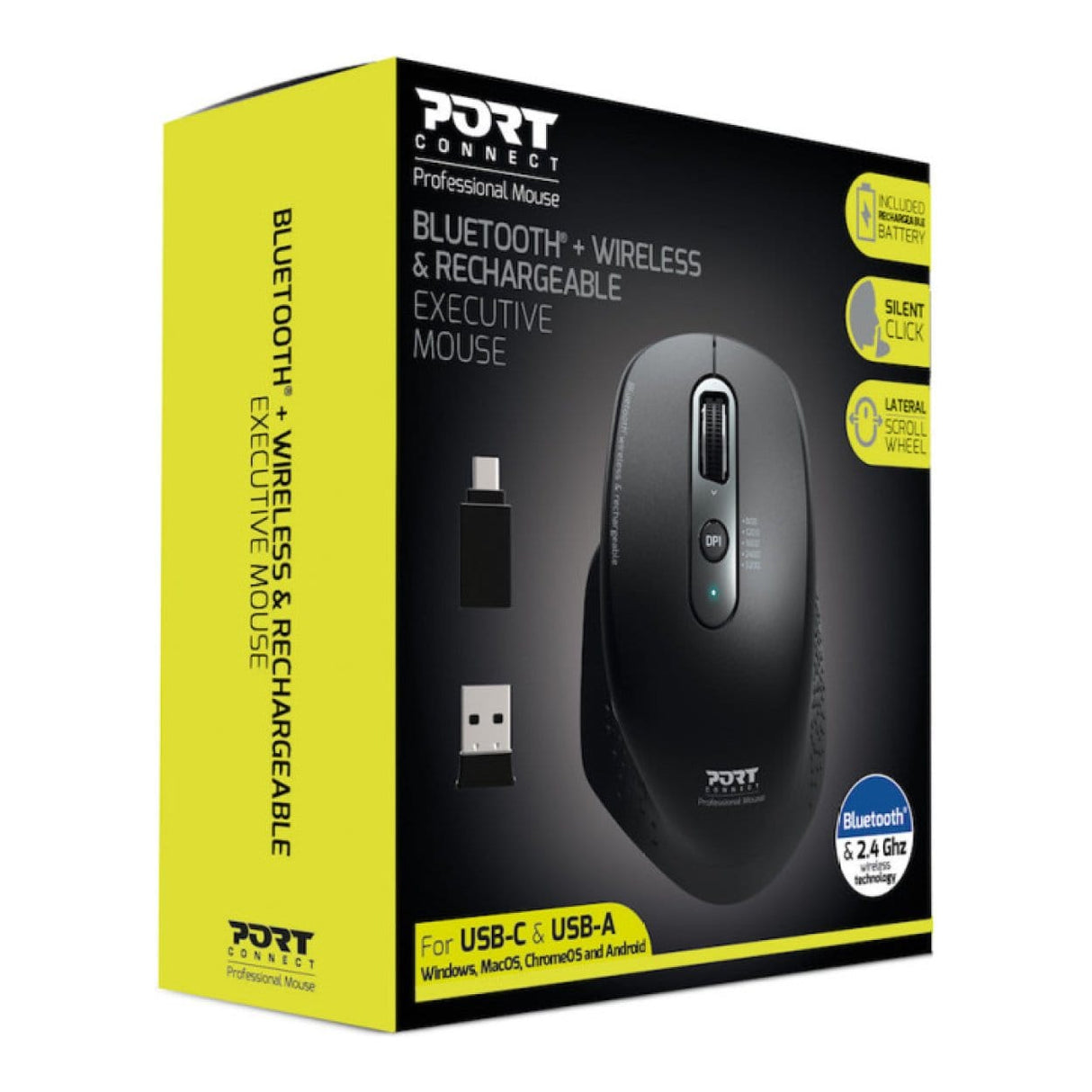 Port Designs Mouse Right-Hand RF Wireless+Bluetooth Optical 3200dpi 900716
