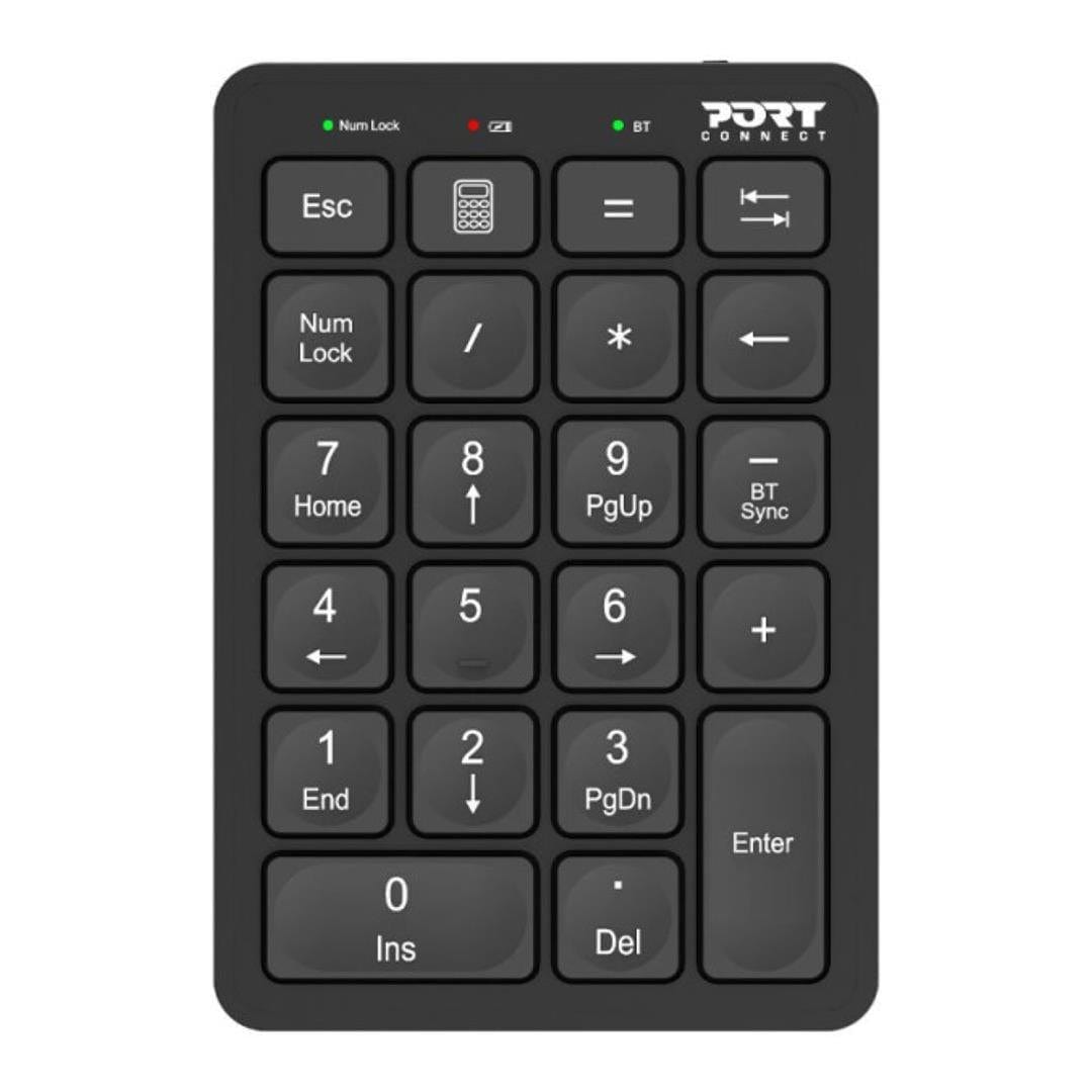 Port Designs Rechargeable Bluetooth Numeric Keypad Black 900802