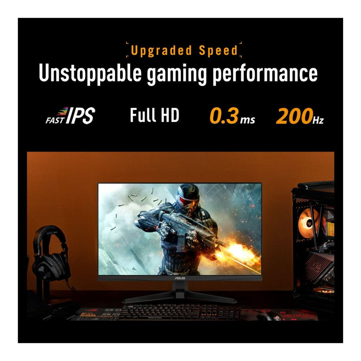 ASUS TUF Gaming VG279Q5A 27-inch 1920 x 1080p FHD 16:9 200Hz 0.3ms LED IPS Monitor