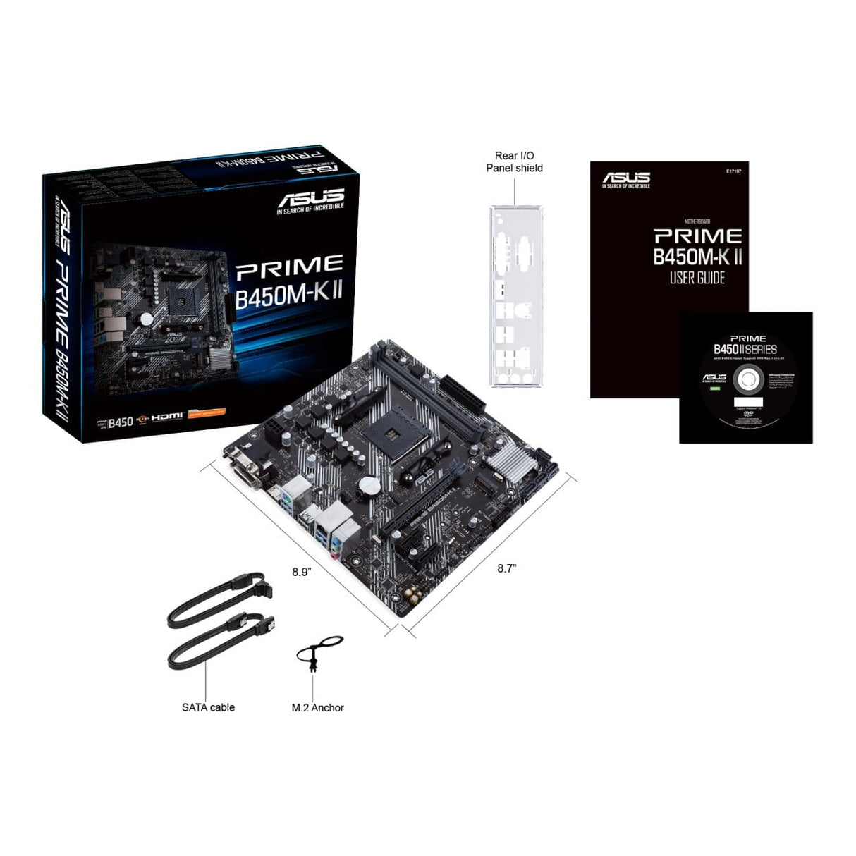 Asus Prime B450M-K II AMD Socket AM4 micro ATX Motherboard 90MB1600-M0EAY0