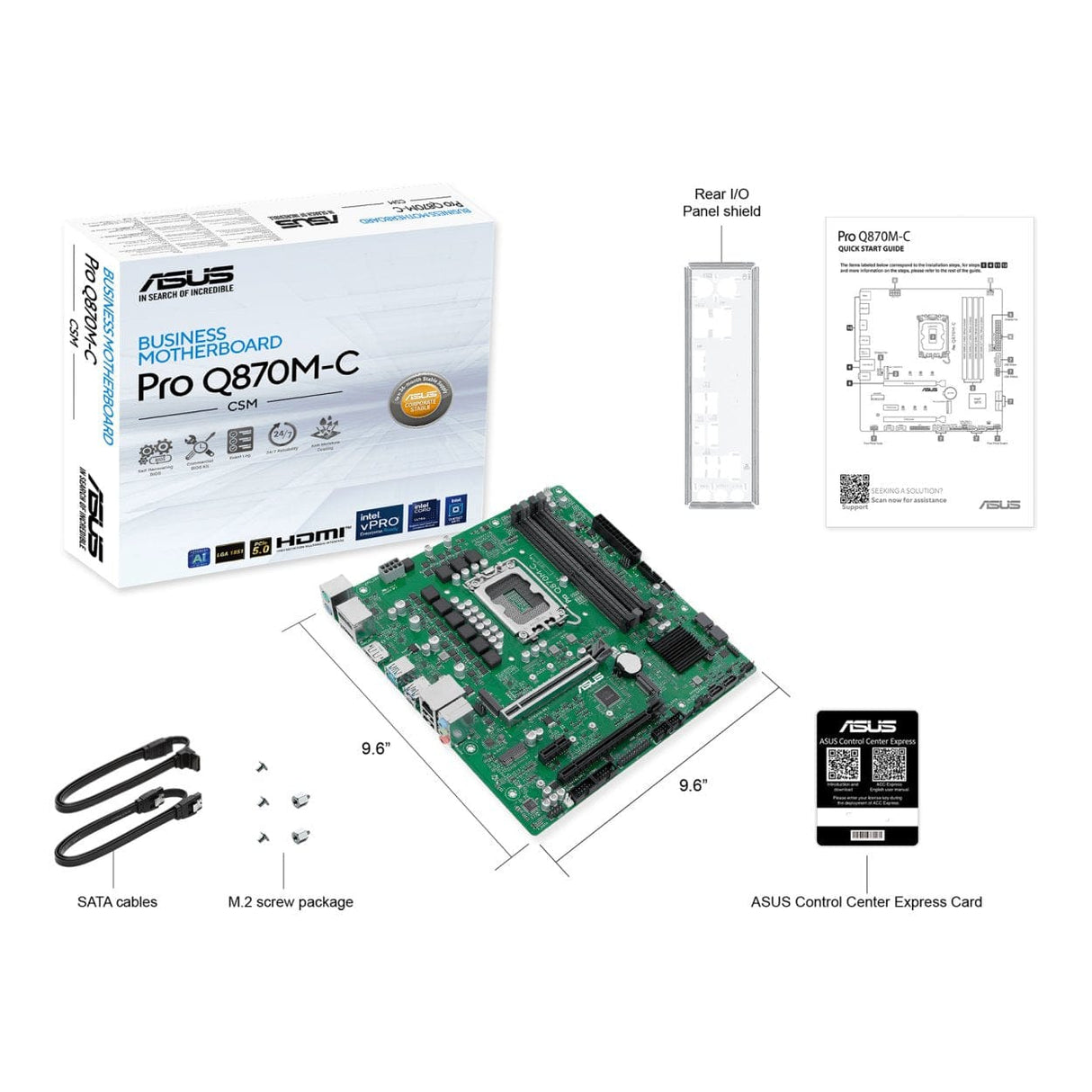 ASUS PRO Q870M-C-CSM Intel Q870 LGA 1851 micro ATX Motherboard 90MB1KEP-M0EAYC