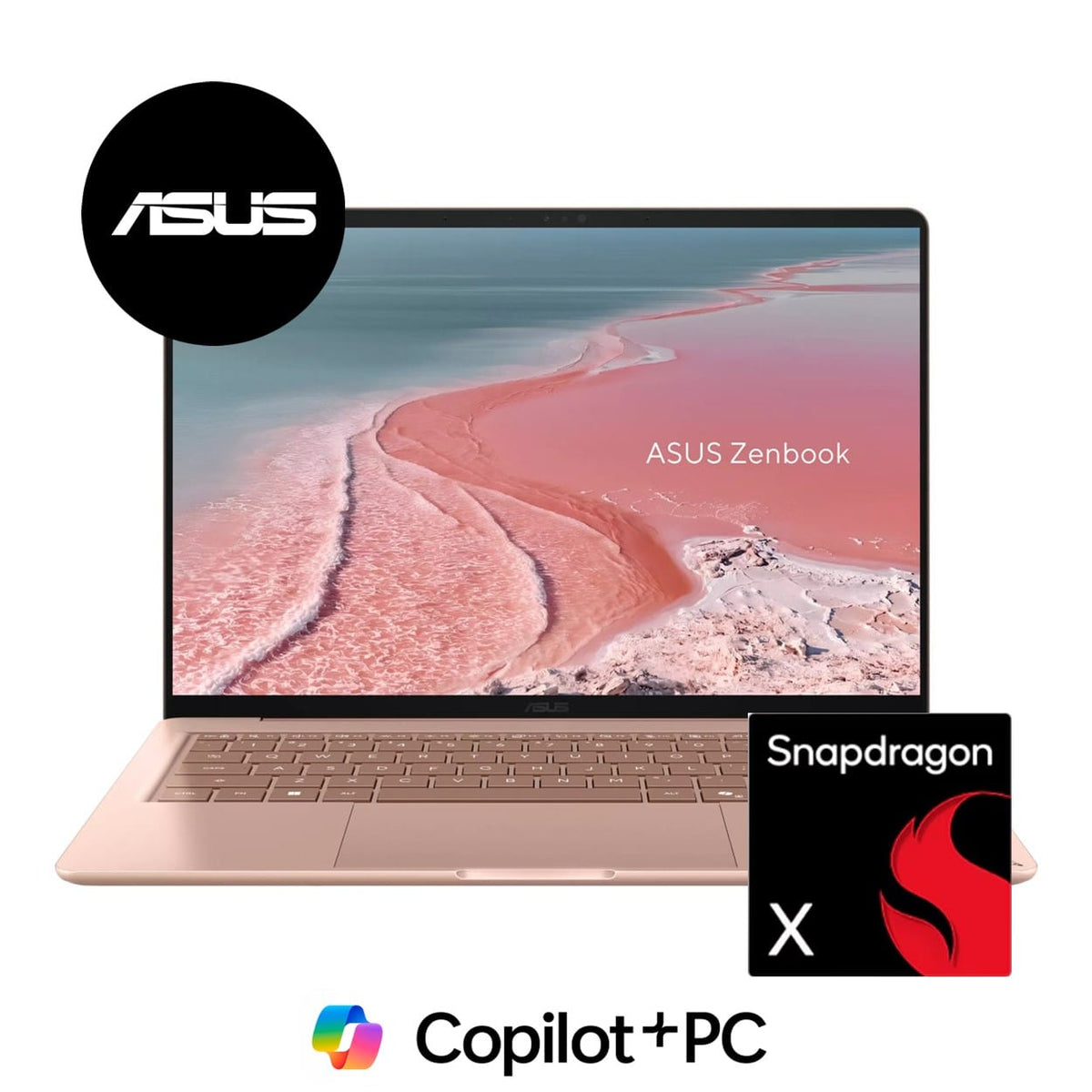 ASUS Zenbook 14 UX3480QA 14-inch FHD+ AI Laptop - Snapdragon X 512GB SSD 16GB RAM Win 11 Home Coral