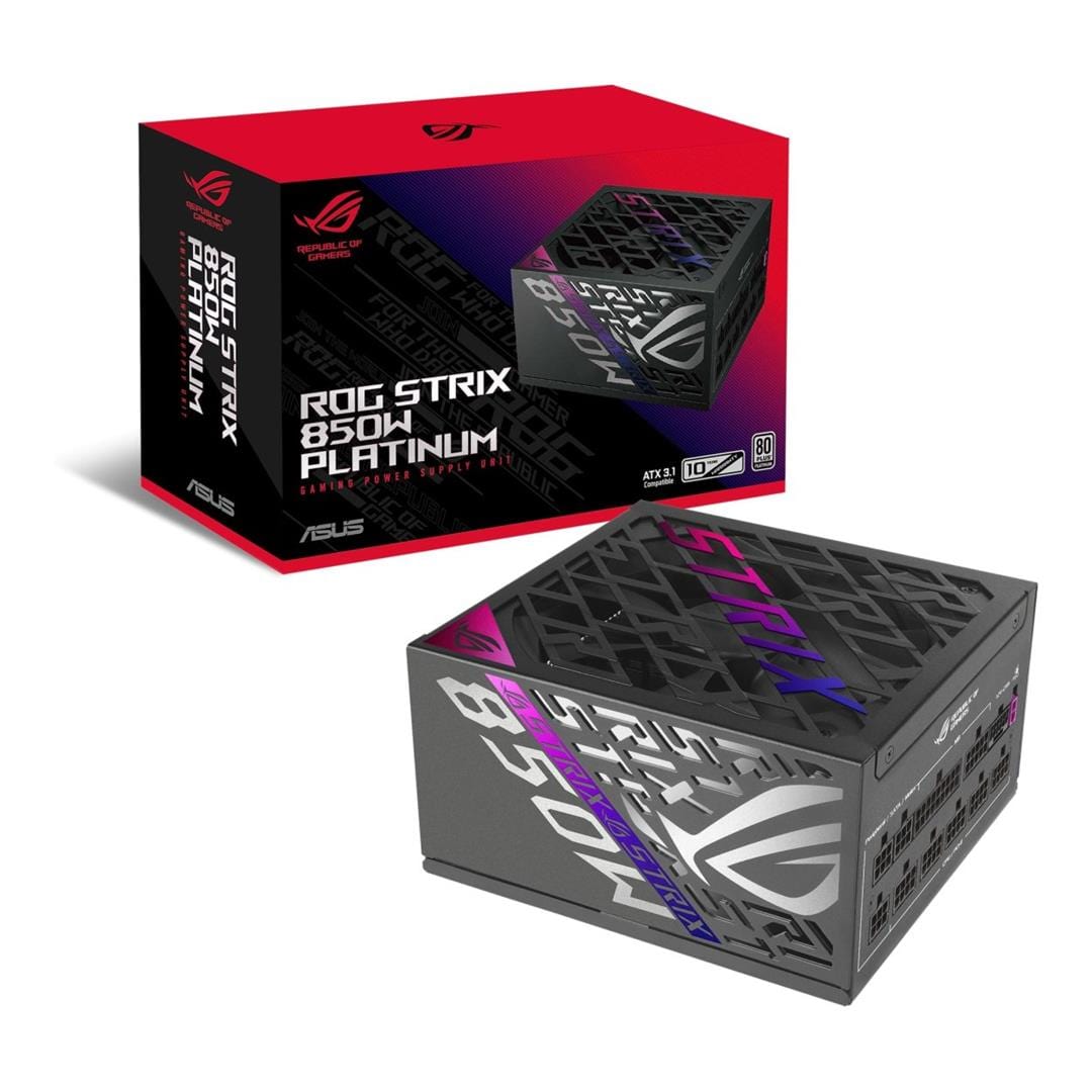 ASUS ROG Strix 850W 80 Plus Platinum Fully Modular Black ATX 3.1 Power Supply 90YE00W2-B0NA00