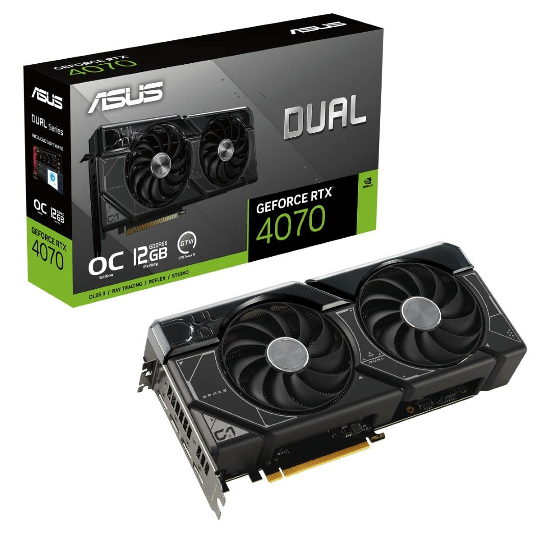 Asus Dual GeForce RTX 4070 OC Edition 12GB GDDR6X Graphics Card 90YV0IZ2-M0NA00