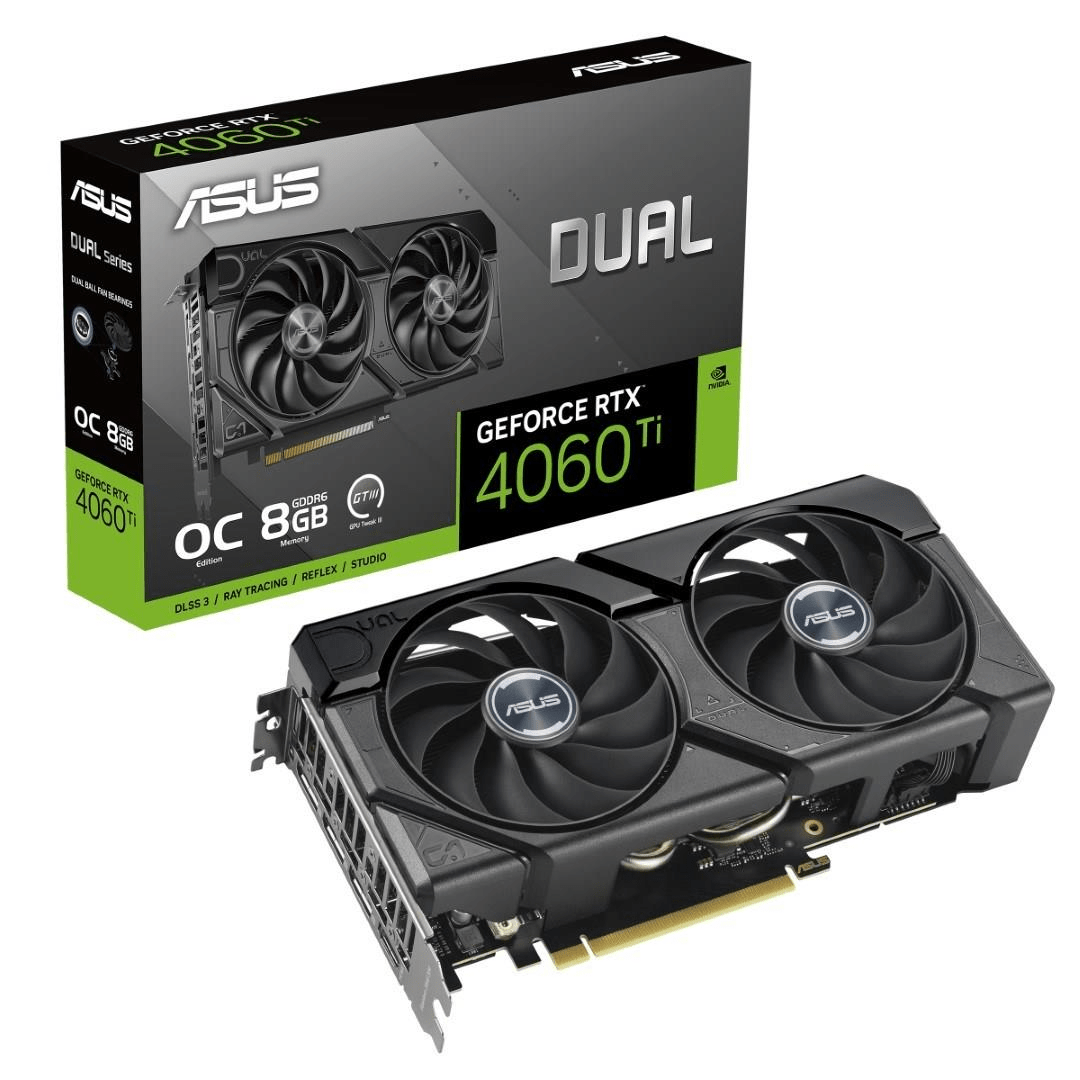 ASUS Dual Nvidia GeForce RTX 4060 Ti EVO OC Edition 8GB GDDR6 Graphics Card 90YV0J49-M0NA00