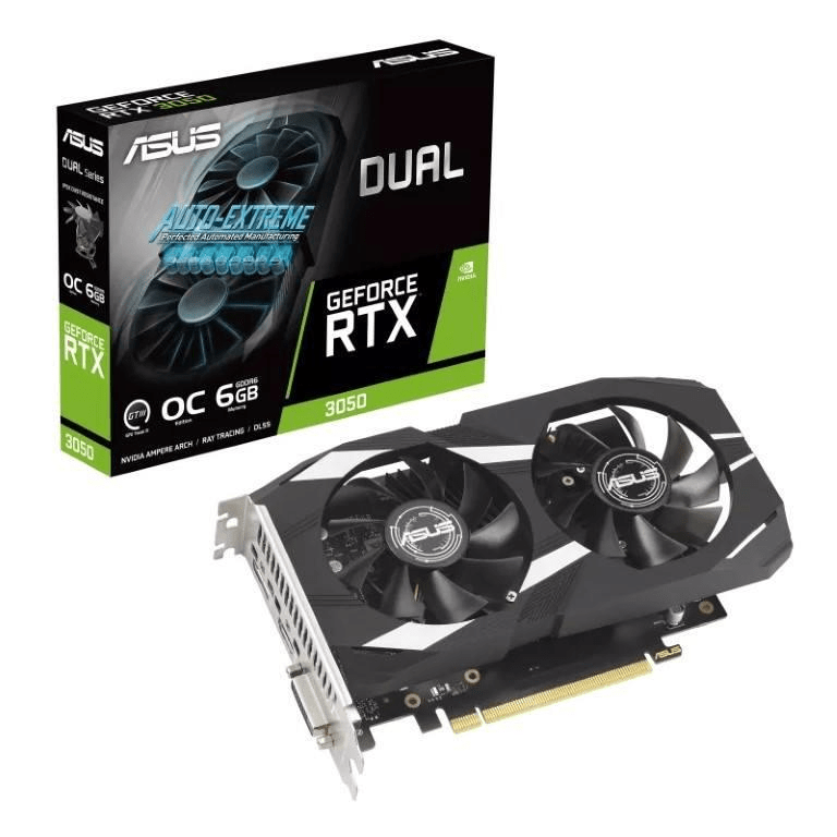 Asus Nvidia Dual GeForce RTX 3050 OC Edition 6GB GDDR6 Graphics Card 90YV0K60-M0NA00
