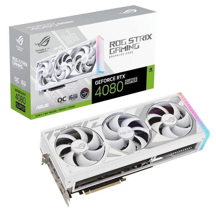 ASUS ROG Strix Nvidia GeForce RTX 4080 SUPER White OC Edition 16GB GDDR6X Graphics Card 90YV0KB2-M0NA00
