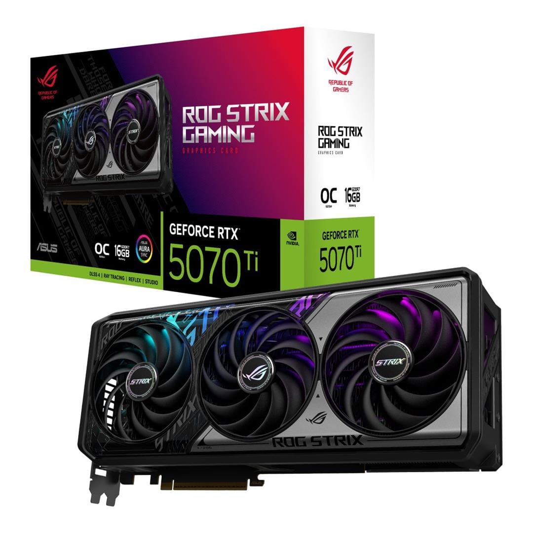 ASUS ROG GeForce RTX 5070 Ti OC Edition 16GB GDDR7 Graphics Card 90YV0M90-M0NA00