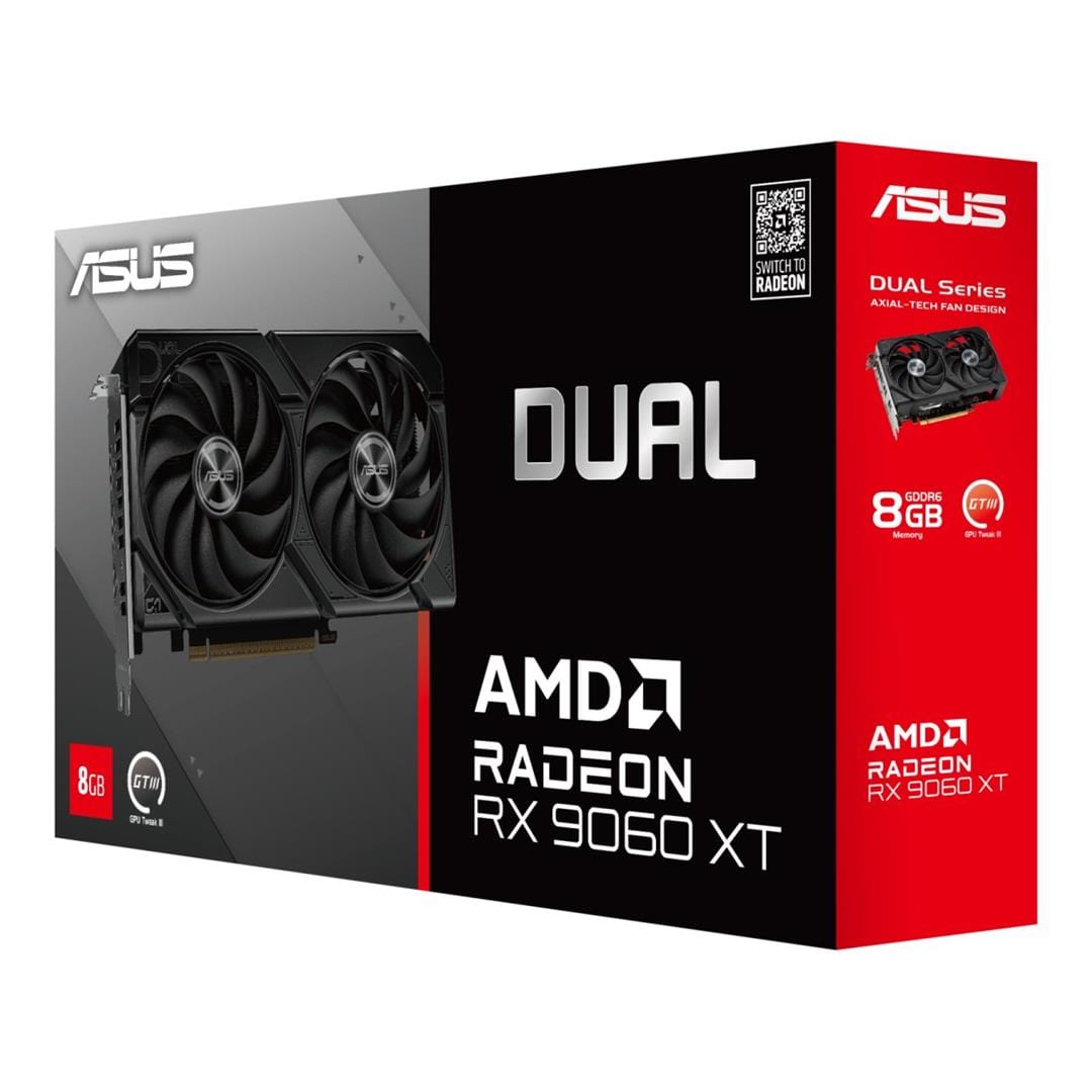 ASUS Dual Radeon RX 9060 XT 8G GDDR6 Graphics Card 90YV0MI1-M0NA00