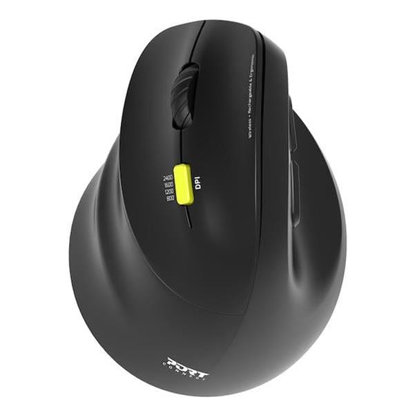 Port Designs Ergo Left-hand 2.4 GHz Bluetooth Rechargeable Mouse Black 910008
