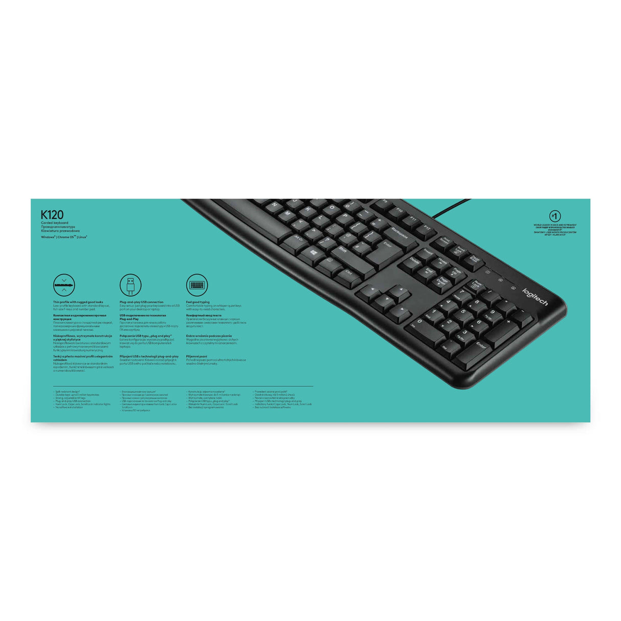 Logitech® K120 Wired Keyboard Black 920-002479