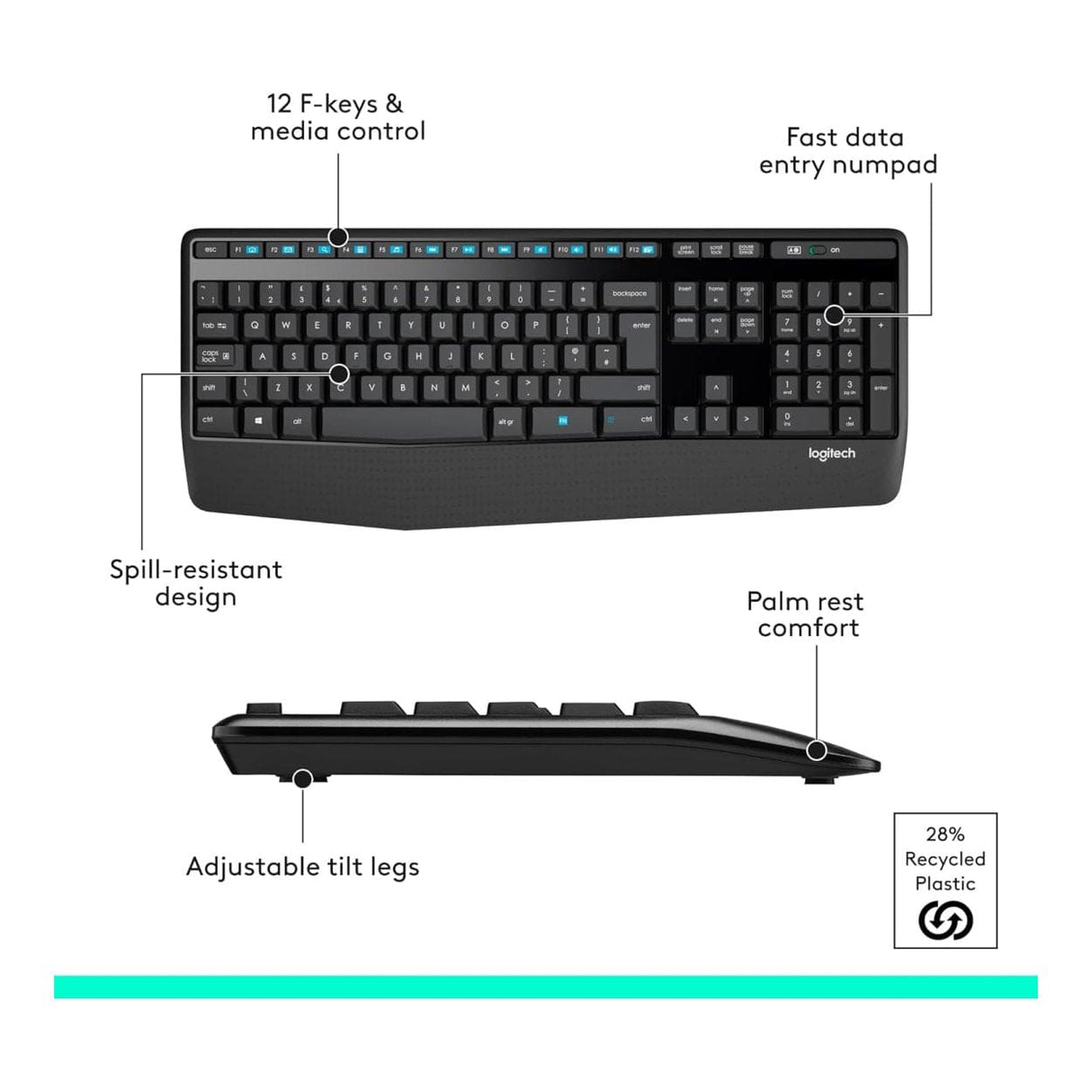 Logitech MK345 Keyboard and Mouse Combo Black 920-006489
