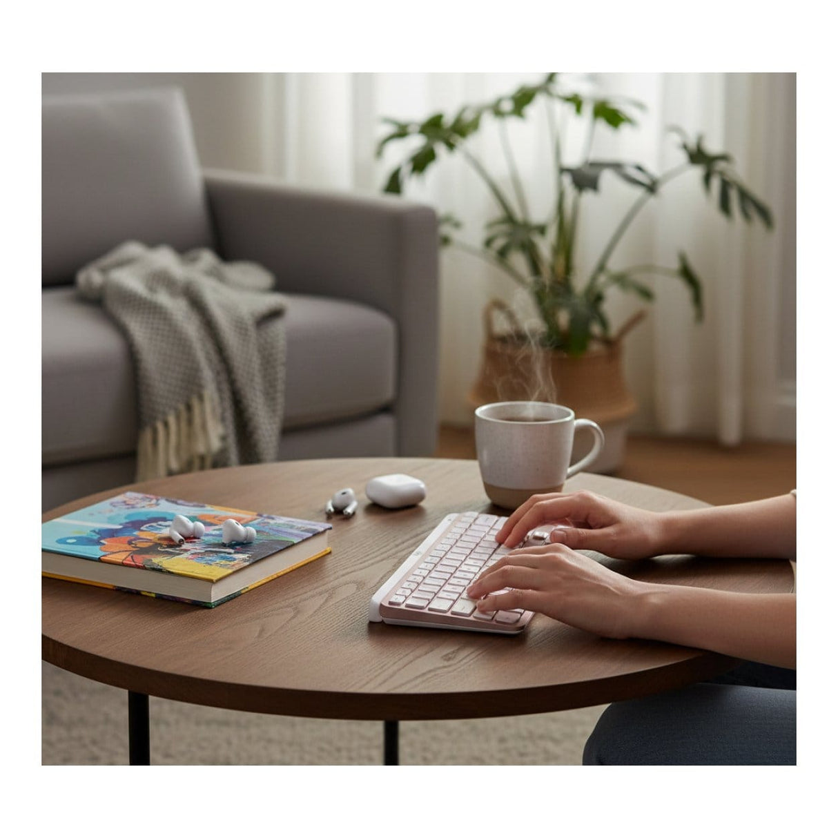 Logitech Mini Minimalist Wireless Illuminated Keyboard MX Keys - Rose 920-010500