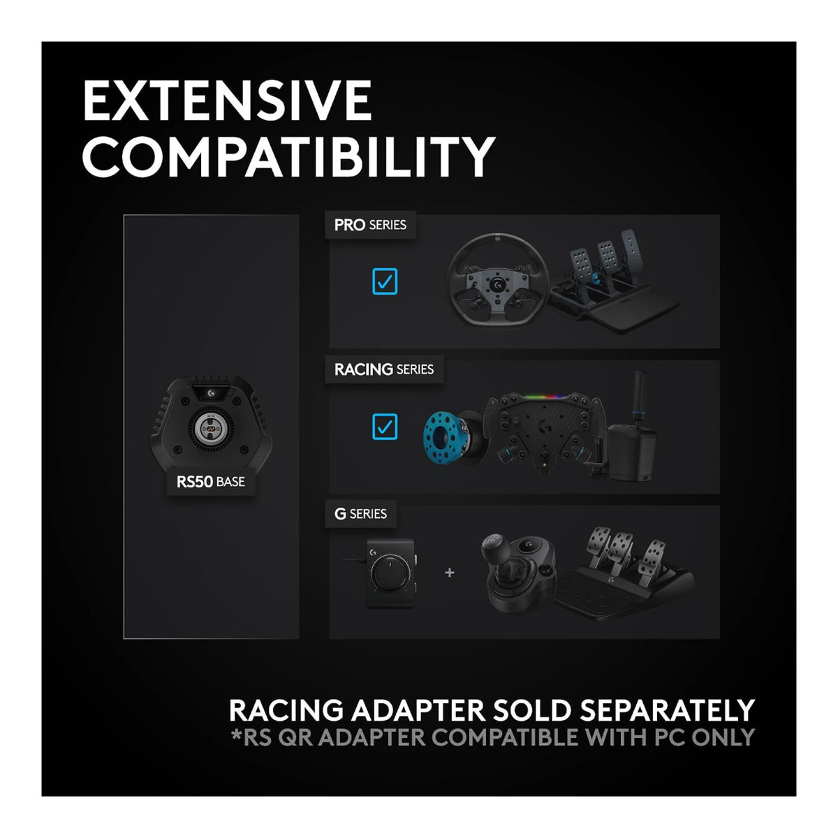 Logitech G RS50 Racing Wheel System PlayStation / PC Black 941-000266