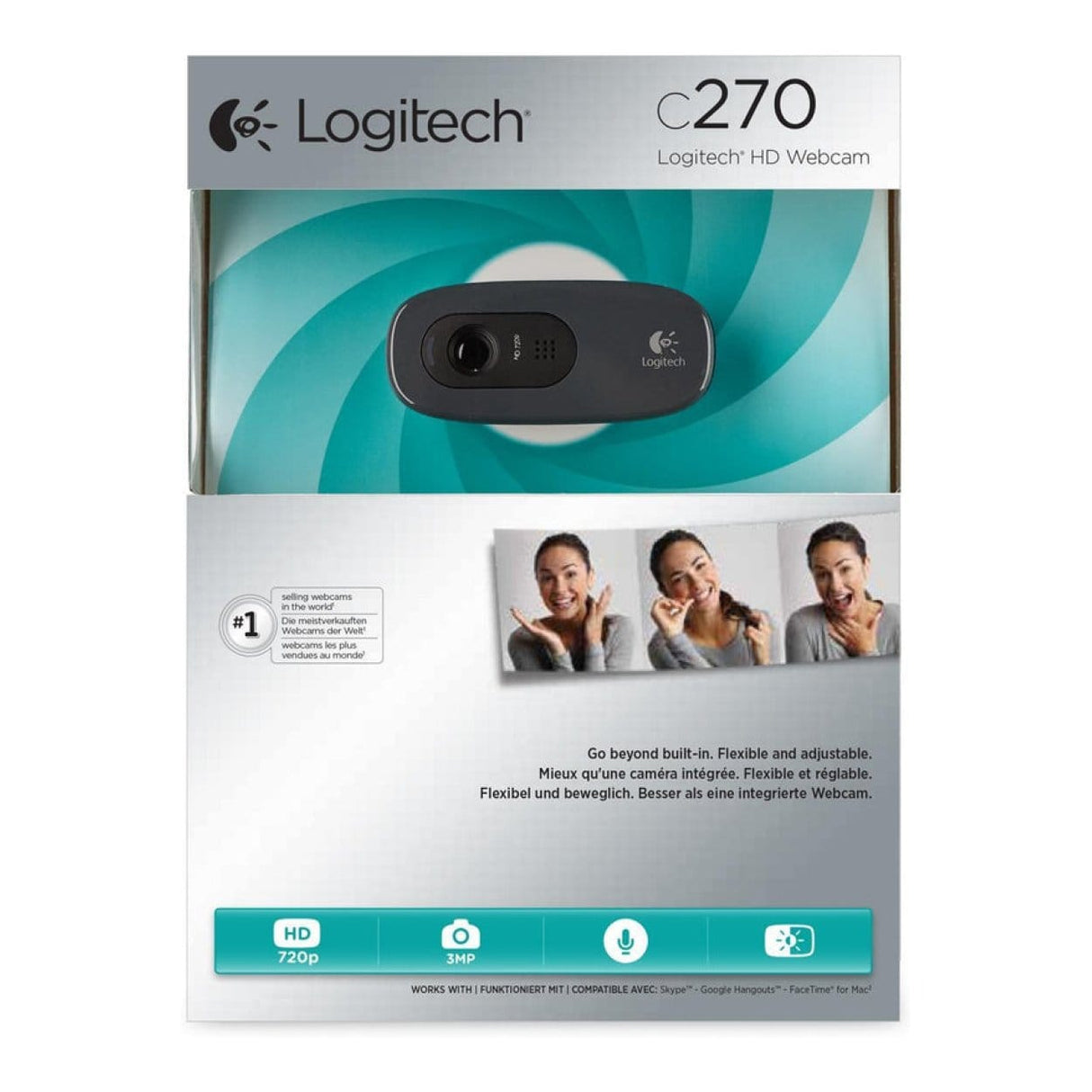 Logitech C270 HD Webcam 960-001063 (Open Box)