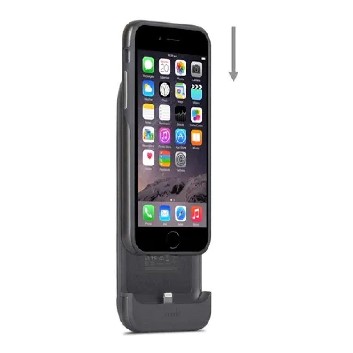 Moshi iGlaze ION Slide-on Portable Battery Charging Case for iPhone 6 - Steel Black