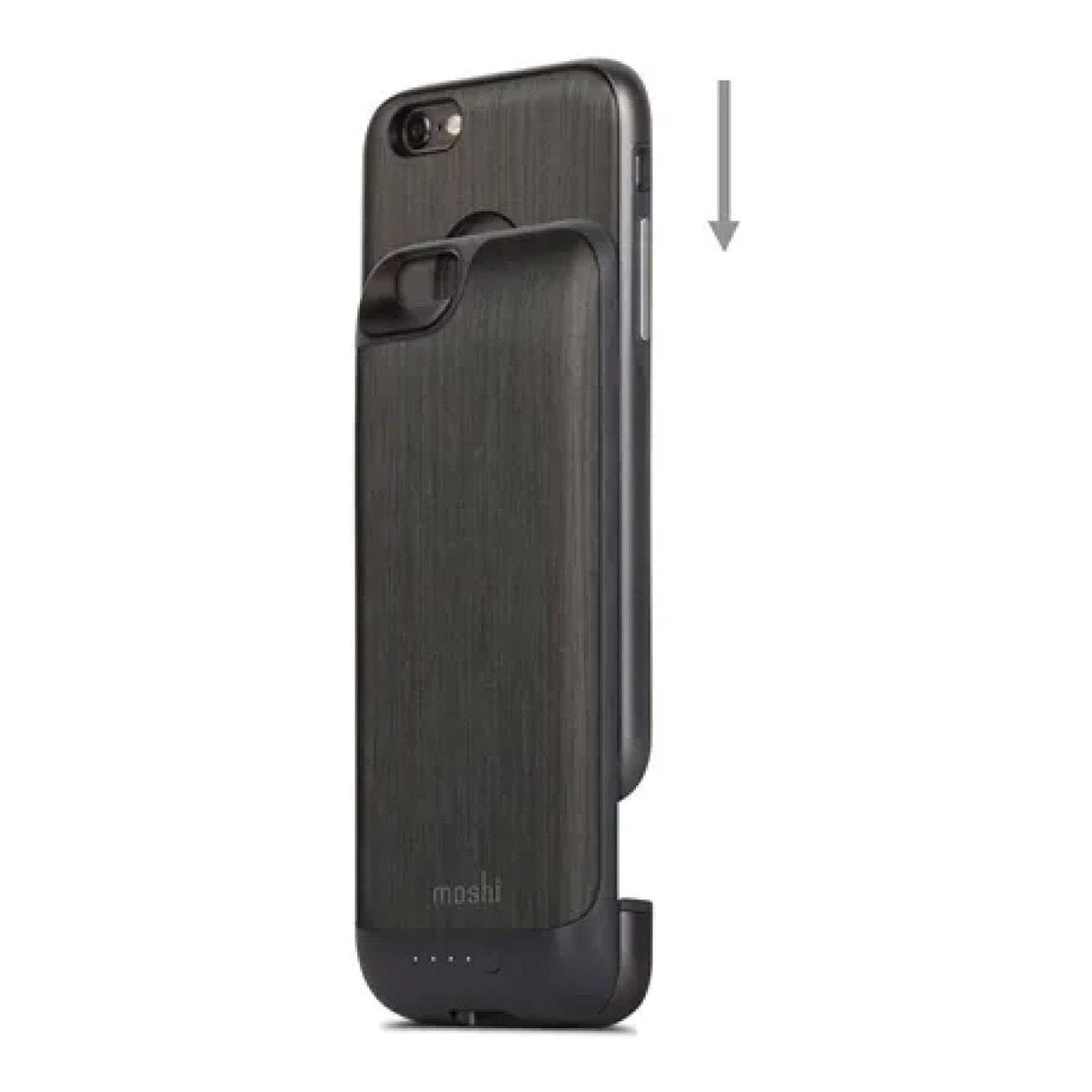 Moshi iGlaze ION Slide-on Portable Battery Charging Case for iPhone 6 - Steel Black