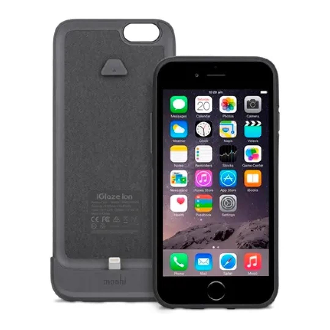 Moshi iGlaze ION Slide-on Portable Battery Charging Case for iPhone 6 - Steel Black