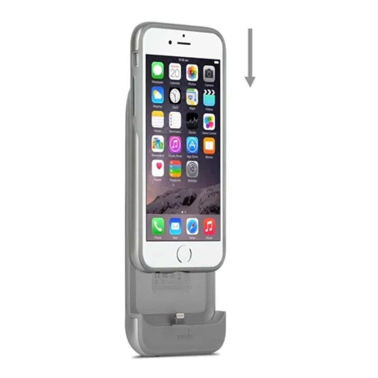 Moshi iGlaze ION Slide-on Portable Battery Charging Case for iPhone 6 - Brushed Titanium