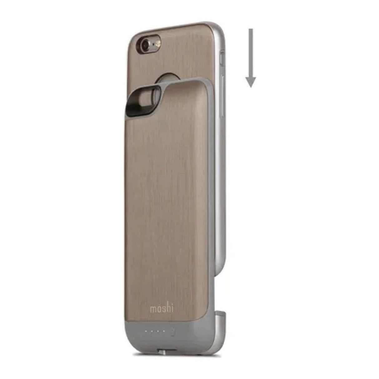 Moshi iGlaze ION Slide-on Portable Battery Charging Case for iPhone 6 - Brushed Titanium
