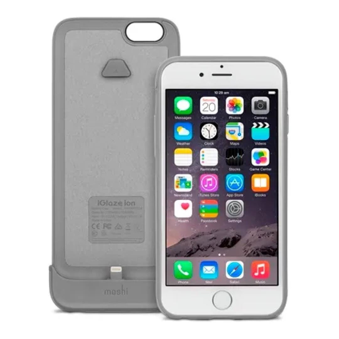 Moshi iGlaze ION Slide-on Portable Battery Charging Case for iPhone 6 - Brushed Titanium