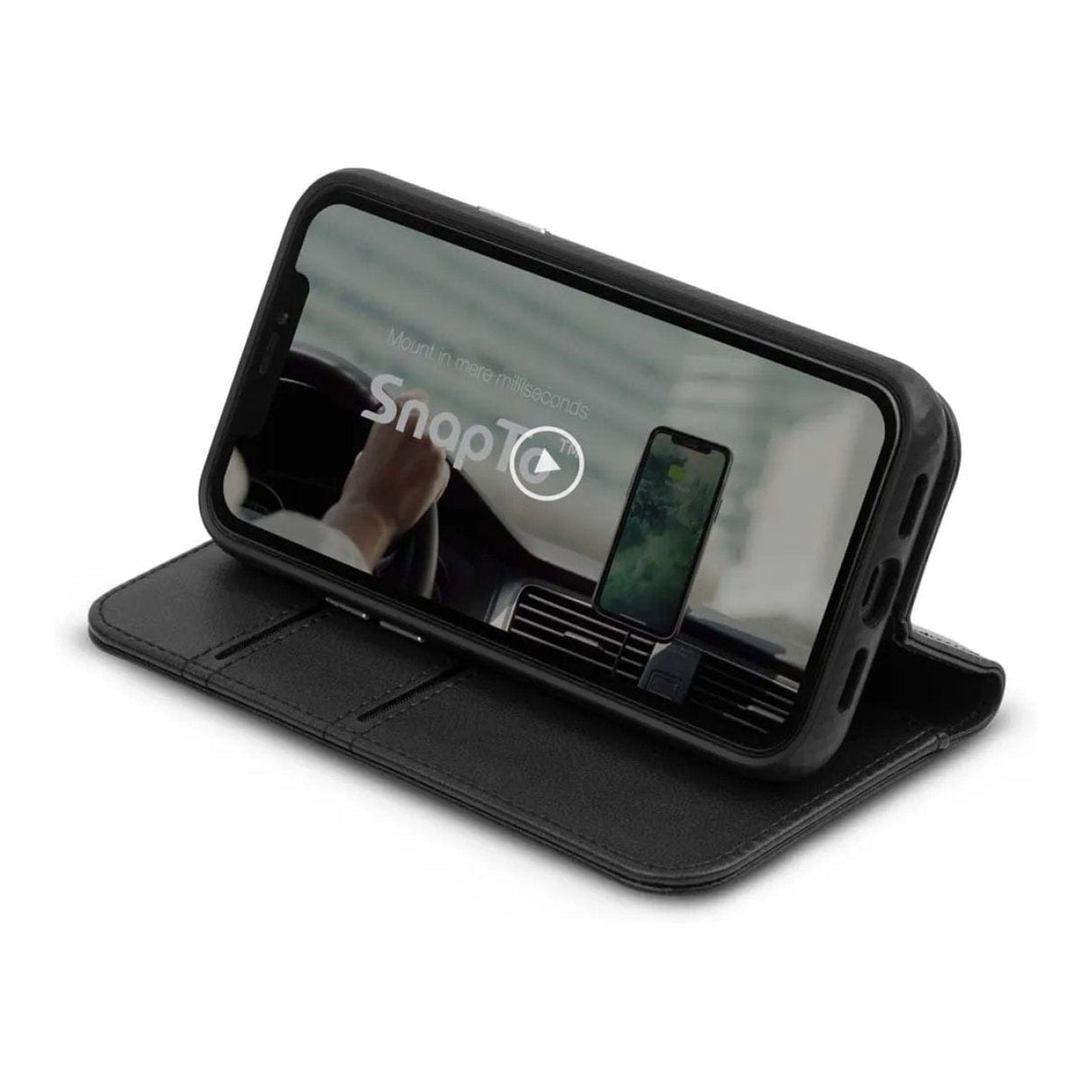 Moshi Overture SnapTo Case with Detachable Magnetic Wallet for iPhone 12 Mini - Jet Black