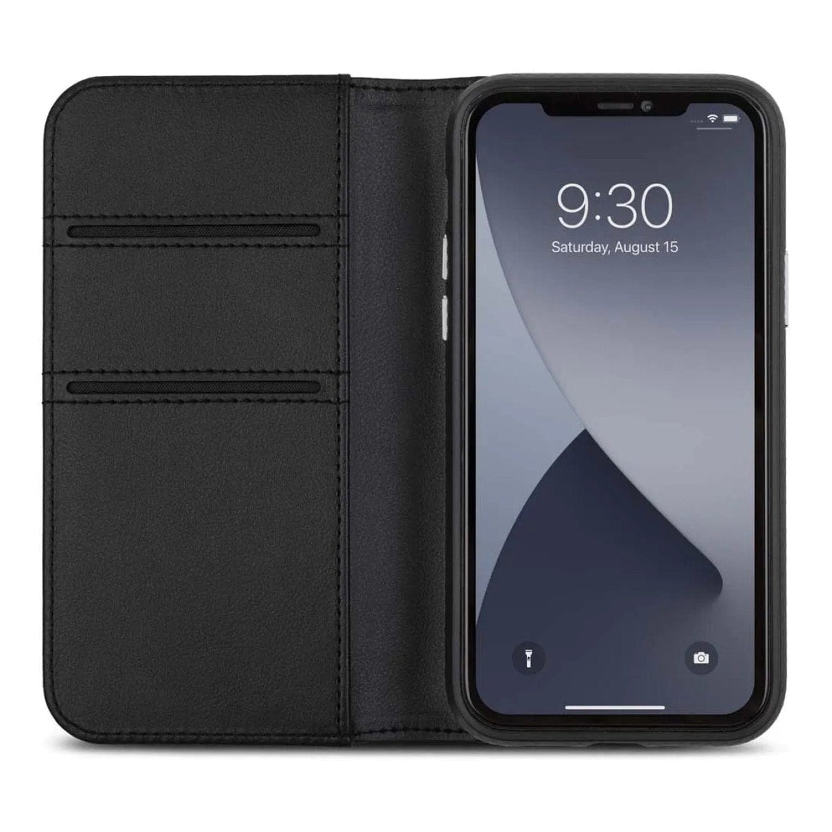Moshi Overture SnapTo Case with Detachable Magnetic Wallet for iPhone 12 Mini - Jet Black
